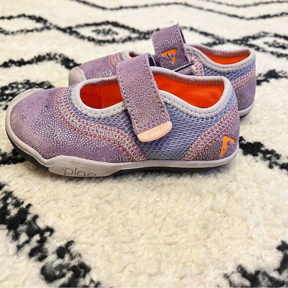 Plae Emme Shimmer Suede & Mesh Lavender/Violet Sneaker Size 6 - Picture 6 of 9